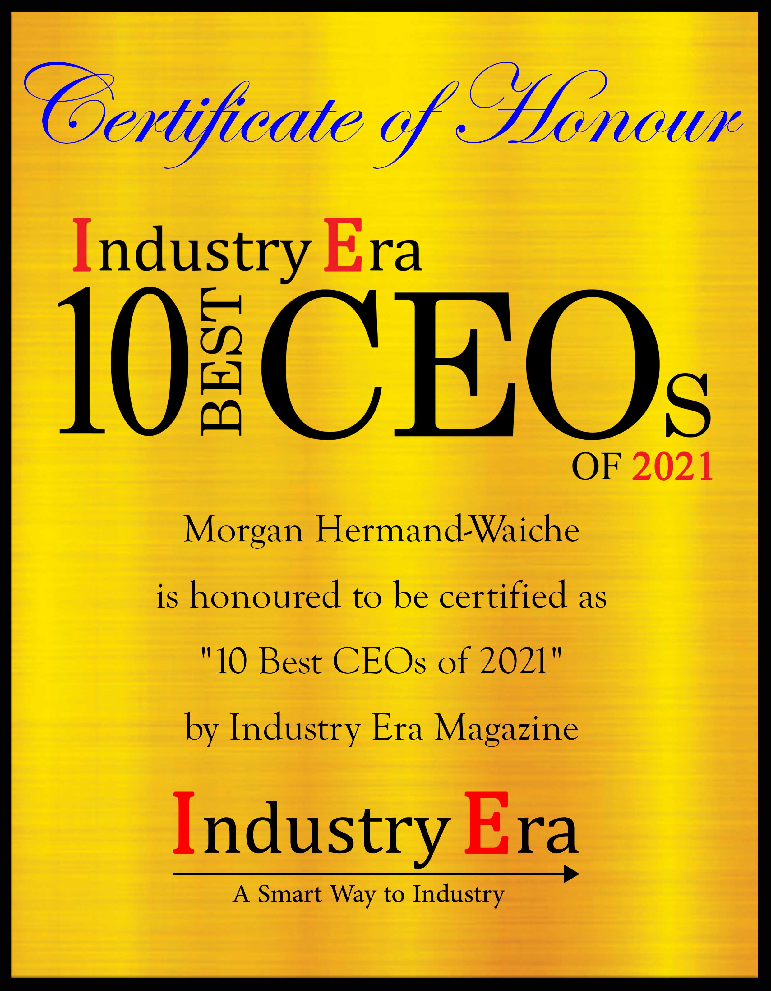 Morgan Hermand-Waiche, Founder & CEO of Adore Me Certificate