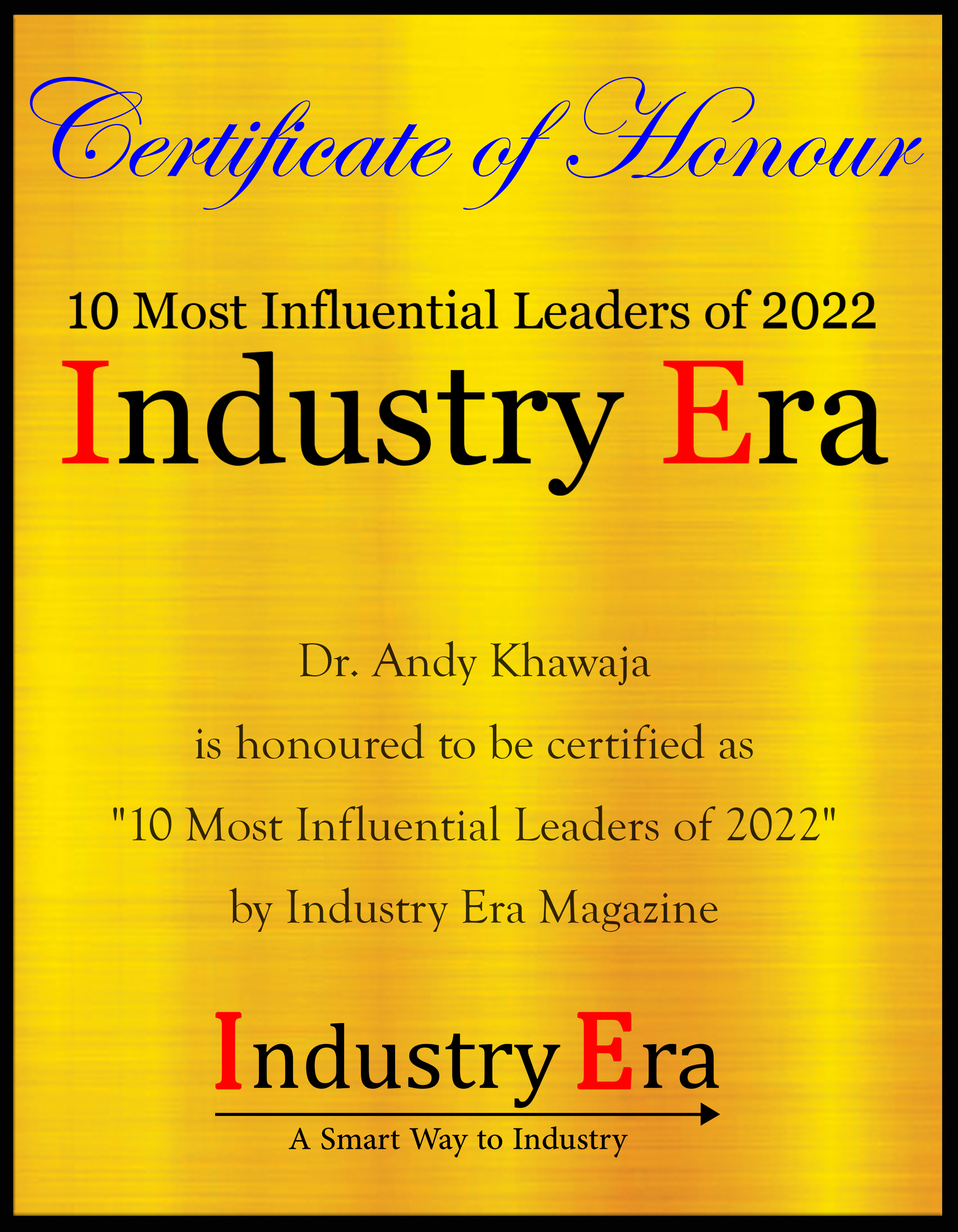Dr. Andy Khawaja, Founder of Allied Wallet Certificate