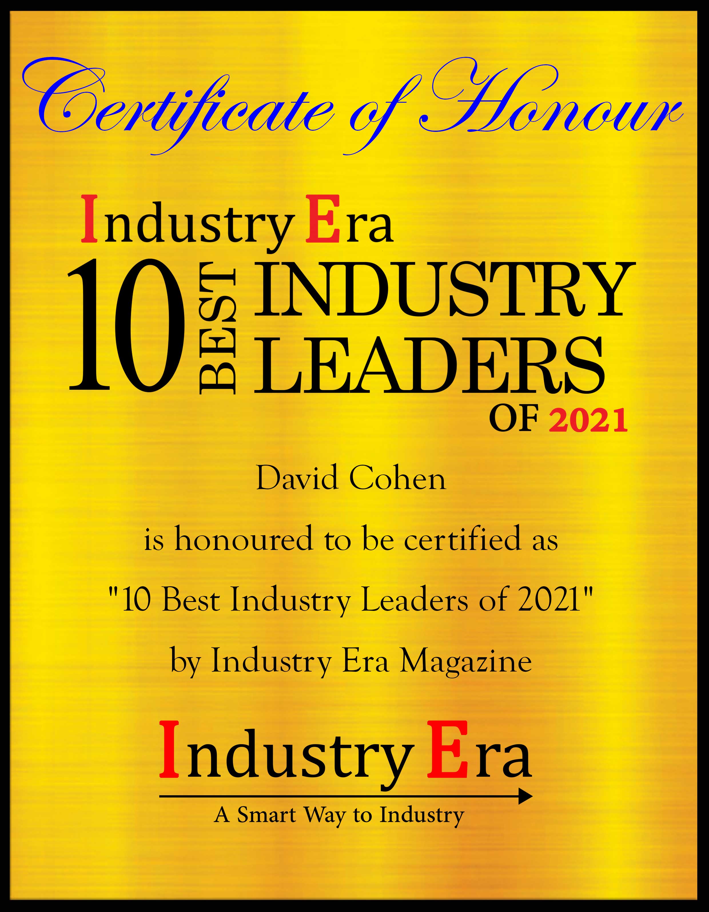 David Cohen, CEO of Grid Worldwide Certificate