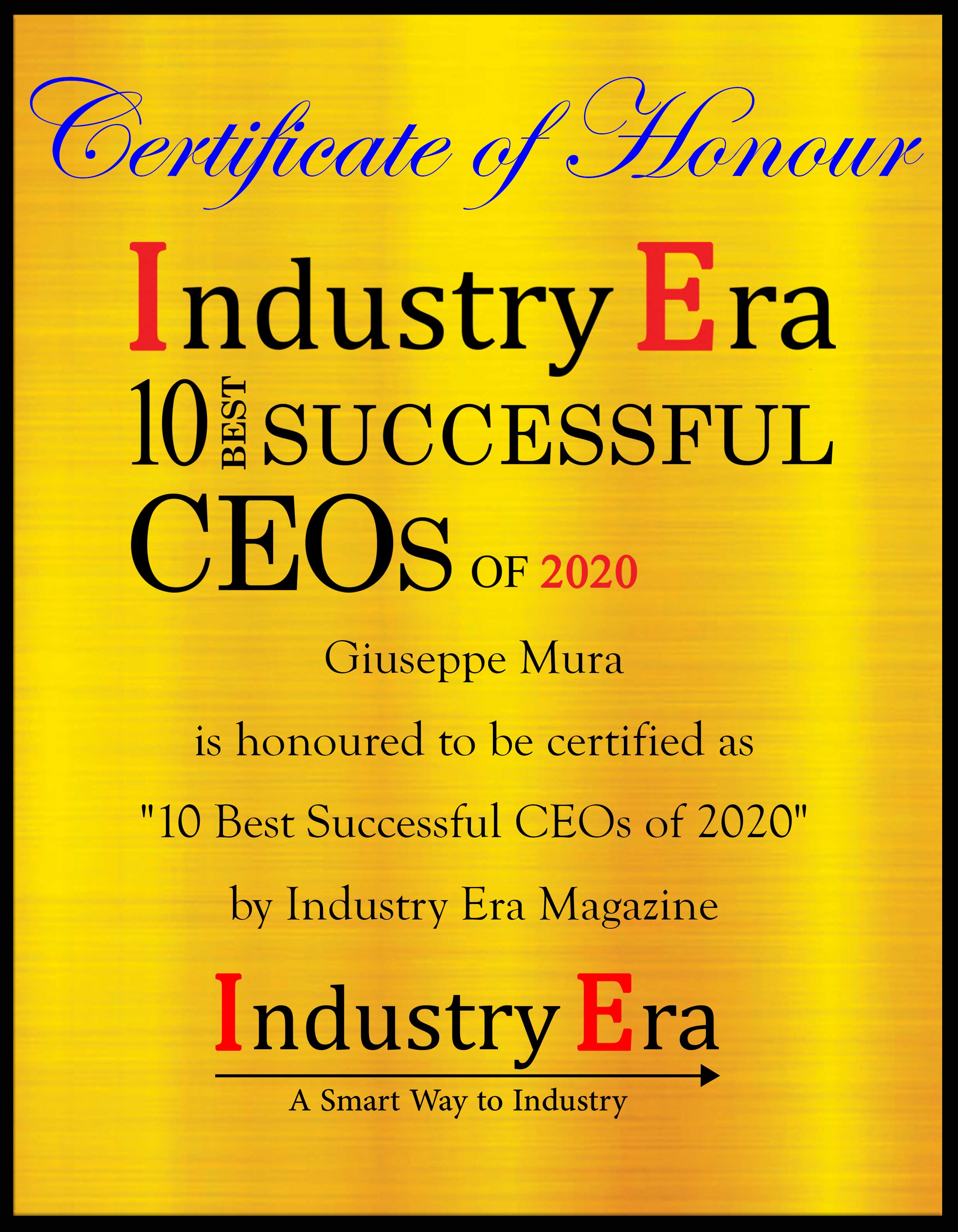 Giuseppe Mura CEO LUBEA Certificate