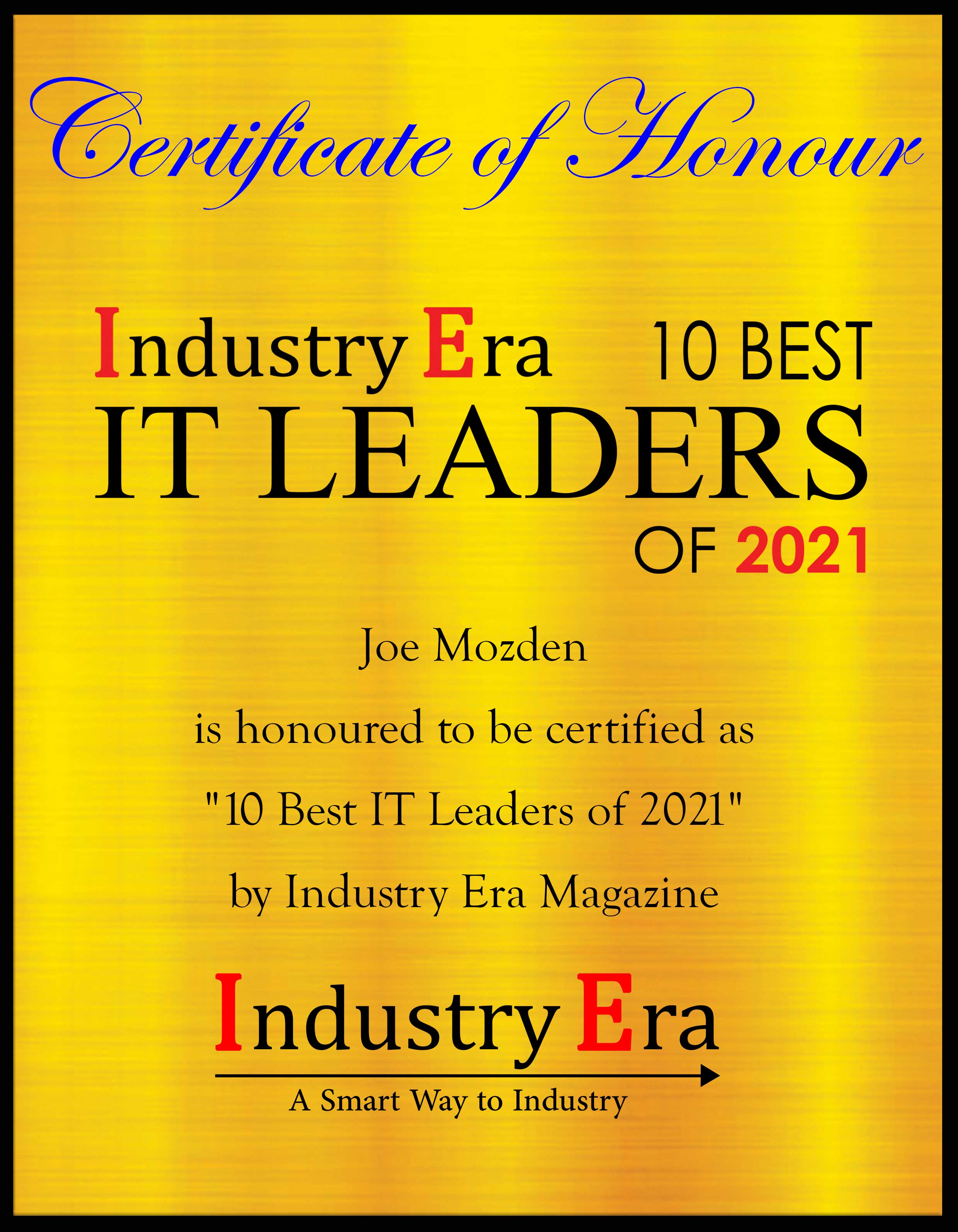 Joe Mozden, Chief Executive Officer of Sonic Foundry Inc. Certificate