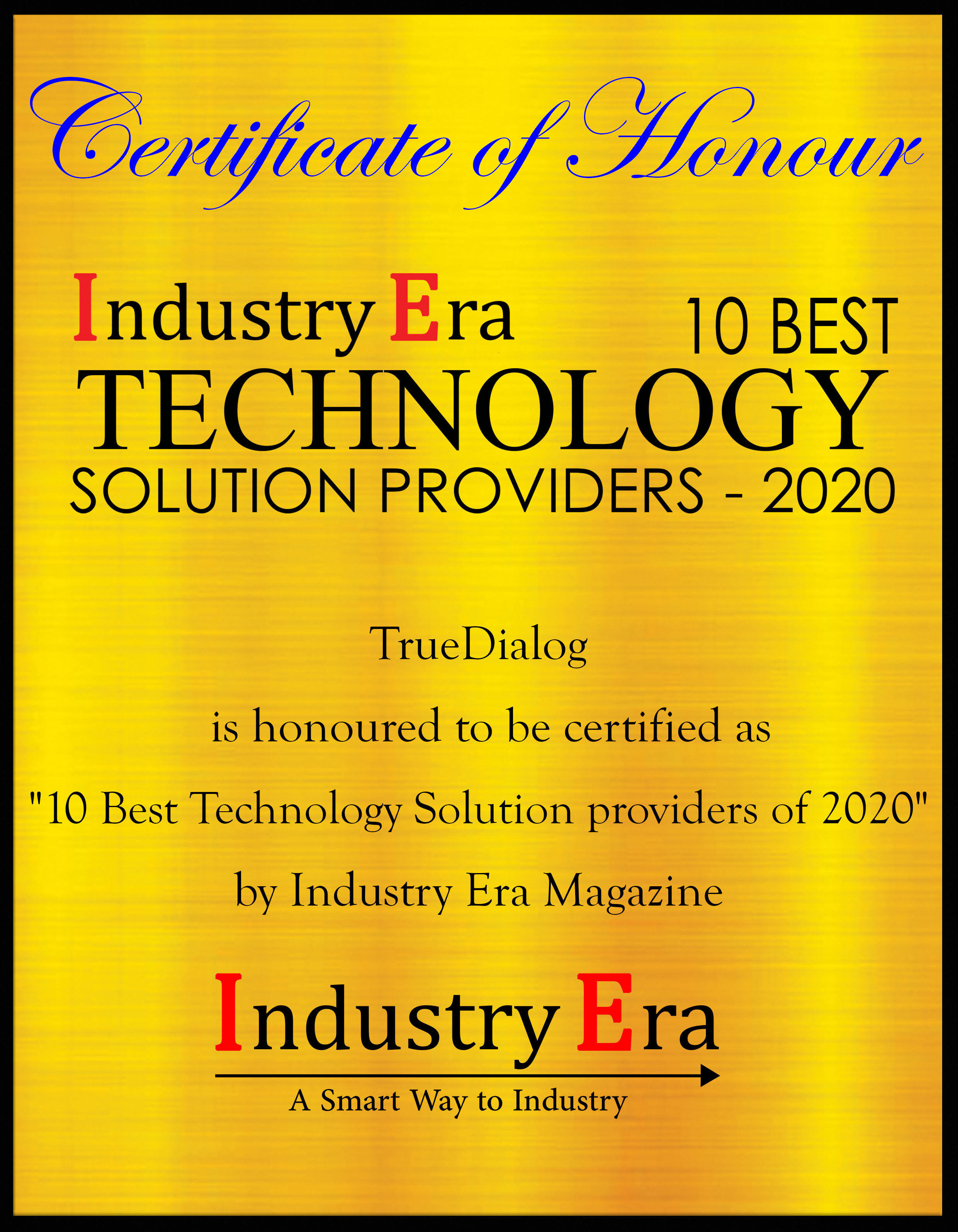 John-Wright CEO TrueDialog Certificate